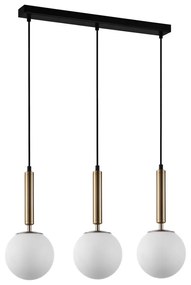 ITALUX PND-2324-3L GD+OPA - Luster na lanku RAVENA 3xE27/10W/230V čierna/zlatá