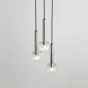 Luster na lanku DAISY 3xG9/12W/230V pr. 27 cm lesklý chróm/čierna/číra