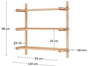 Modulárny policový systém z dubového dreva v prírodnej farbe 110x98 cm Sitra – Kave Home