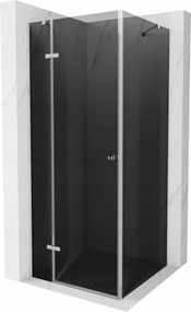 Mexen Roma, sprchovací kút 90 (dvere) x 90 (stena) cm, 6mm šedé sklo, chrómový profil, 854-090-090-01-40