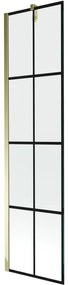 Mexen Next vaňová zástena jednokrídlová 50 x 150 cm, Čierny vzor, Zlatá - 895-050-000-00-77-50