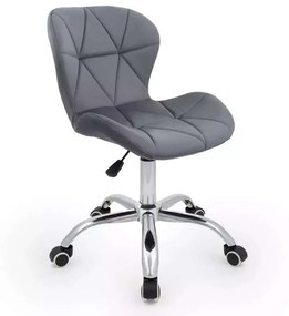 LuxuryForm DESIGN Stolička LIVIO VELUR na striebornej podstave s kolieskami - tmavosivá