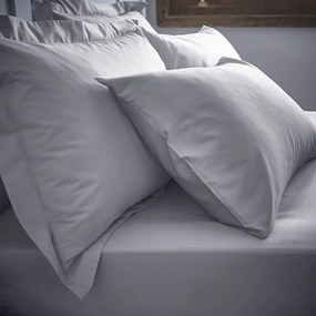 Sivá napínacia plachta z bavlneného perkálu 135x190 cm Cotton Percale – Bianca