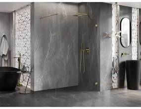 Mexen Lunar sprchová stena pravá 80 x 200 cm, 8mm číre sklo, zlatá lesklá, 830-080-000-50-00-P