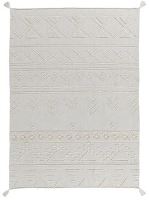Biely prateľný ručne tkaný bavlnený koberec 140x200 cm Tribu Natural – Lorena Canals