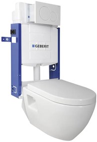 Aqualine, WC SADA závesné WC Nera s nádržkou a tlačidlom Geberit, pre zamurovanie, WC-SADA-17