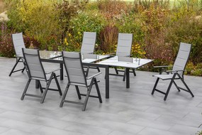 XXXLutz ZÁHRADNÝ STÔL, kov, sklo, 150-220/90/75 cm Gardenson - Online Only záhrada - 001442009804