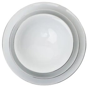 Jedálenská súprava 8 ks biela/strieborná/porcelán