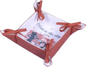 Home Elements Bavlnený košík na pečivo Mačky v meste 34 x 34 cm