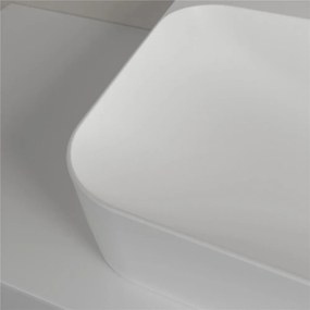 VILLEROY &amp; BOCH Finion závesné umývadlo s otvorom (spodná strana brúsená), bez prepadu, 800 x 470 mm, Stone White, s povrchom CeramicPlus, 41688LRW