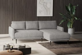 Rohová sedačka Soho, svetlo šedá štruktúrovaná látka, pravý roh