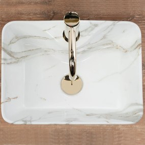Rea Kelly Mini, umývadlo na dosku 410x310x130 mm, imitácia kameňa-Aiax Shiny, REA-U6504