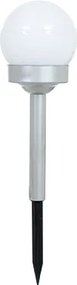 JU Solárna lampa – plastová guľa 10 cm, 
1 biela LED