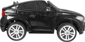 Ramiz BMW X6M XXL pre 2 deti Lakované čierne SUV + diaľkové ovládanie + ekokoža