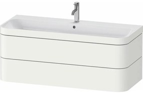 DURAVIT Happy D.2 Plus c-bonded závesná skrinka s nábytkovým umývadlom s otvorom, 2 zásuvky, 1175 x 490 x 480 mm, biela matná lakovaná, HP4639O36360000