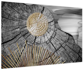 Obraz - Kmeň stromu v koláži (90x60 cm)