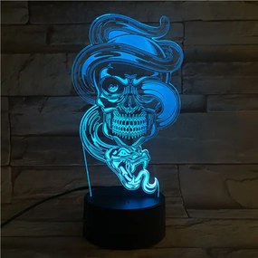 3Dmix 3D-MTV082 - Motív pre 3D LED nočnú lampu - Lebka s hadom