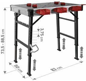 Stavebný stôl s vysokou nosnosťou max. 450kg FORTUM 4759990