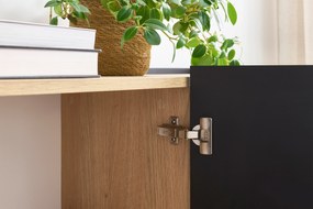 TV stolík Desin 120 cm - čierny mat / dub nagano