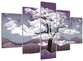 Obraz - Strom v oblakoch (150x105 cm)