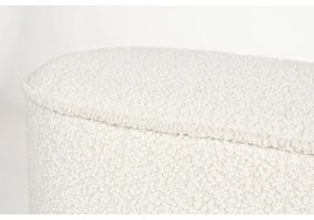 Biela lavica z textílie buklé Marcos – White Label