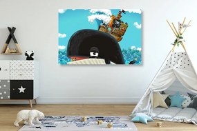 Obraz pirátska loď na veľrybe - 90x60