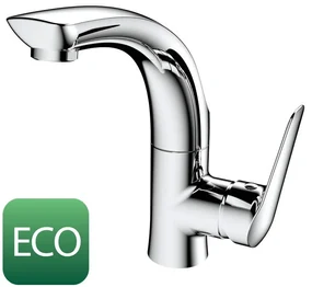 Aqualine Soliter, umývadlová batéria s otočnou hubicou, bez výpusti, ECO miešacia kartuša, chróm, DF004-01