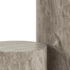 Sada 2 ks odkládacích stolků DICE šedý mramor