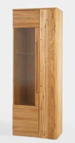 Vitrína London 10 72 cm z masivu s LED osvětlením dub přírodní