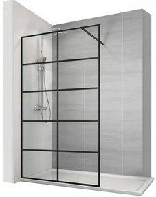 Calani Soleo, sprchová zástena 80x195 cm, 8 mm číre sklo, čierny profil, CAL-K6030