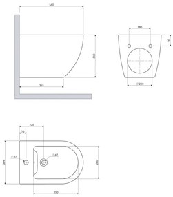OMNIRES OTTAWACMBIBP - Závesný bidet OTTAWA keramika/lesklá biela