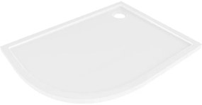 Mexen Flow, asymetrická štvrťkruhová sprchová vanička slim, pravá 100 x 90 cm, biela lesklá, 46Q109010R
