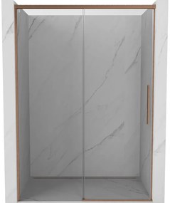 Mexen Rox, posuvné sprchové dvere 140 cm, 8mm číre sklo, medený matný profil, 8C2-140-000-65-00