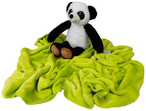 Babymatex Deka CAROL 85x100 cm - Zelená s plyšákom Panda