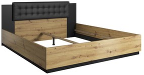 Manželská posteľ 180 cm Signat Typ 32 (čierna + dub artisan). Vlastná spoľahlivá doprava až k Vám domov. 1042098