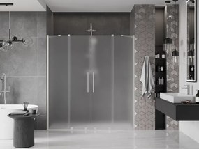 Mexen Velar Duo, posuvné sprchové dvere do otvoru 200 cm, 8mm sklo námraza, brúsená oceľ, 871-200-000-32-97