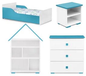 Komoda PABIS 87x83 cm biela/modrá