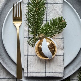 House Doctor Vianočná ozdoba Twister White Gold – set 4 ks