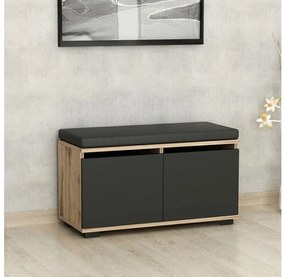 Asir Skrinka na topánky DRAGO 42x80 cm čierna/orech 506MNR3330