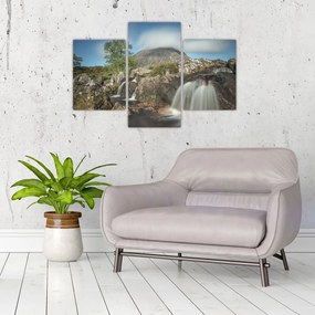 Obraz vodopádov a hory (90x60 cm)