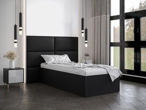 Jednolôžková posteľ s čalúneným čelom 90 cm Brittany 2 (čierna matná + čierna) (s roštom). Vlastná spoľahlivá doprava až k Vám domov. 1045925