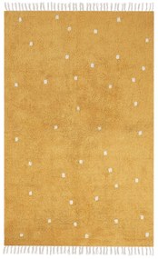 Bavlnený koberec s bodkami 140 x 200 cm žltý ASTAF Beliani