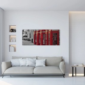 Obraz - Londýnske telefónne búdky (120x50 cm)