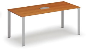 Stôl PRIMO INFINITY 1800 x 900 x 750, čerešňa + stolová zásuvka TYP II, strieborná