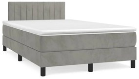 Boxspring posteľ s matracom bledosivá 120x190 cm zamat 3269849