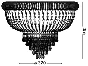 Ideal Lux - Krištáľové stropné svietidlo DUBAI 3xE14/28W/230V pr. 32 cm zlatá