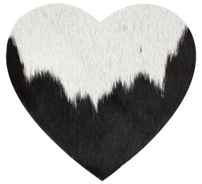 Podtácek Love z hovädzej kože Black - 14 * 14 * 0,3 cm