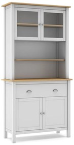 Biela vitrína z borovicového dreva 90x180,5 cm Misti – Marckeric