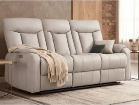 Trojmiestna pohovka s elektrickým polohovaním Fiona, svetlo šedá látka%