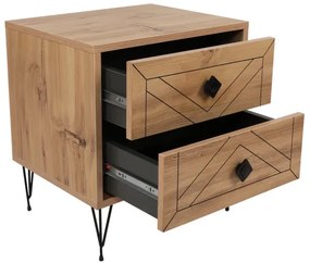 Nočný stolík LUNA 55x50 cm hnedá/čierna